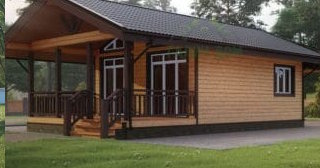 Проект одноэтажного дома из бруса с террасой - Строительство в Белогорске от Строй-Бгк от 134979 руб.